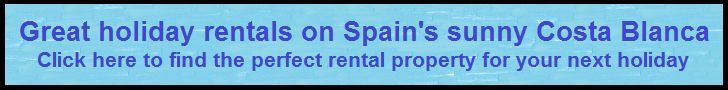 Holiday property rentals on the Costa Blanca